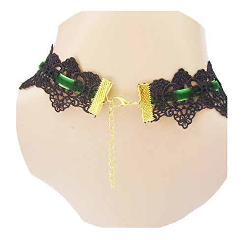 [Australia] - Charm.L Grace Black Lace Gothic Lolita Pendant Choker Necklace Earrings Set 51PK 