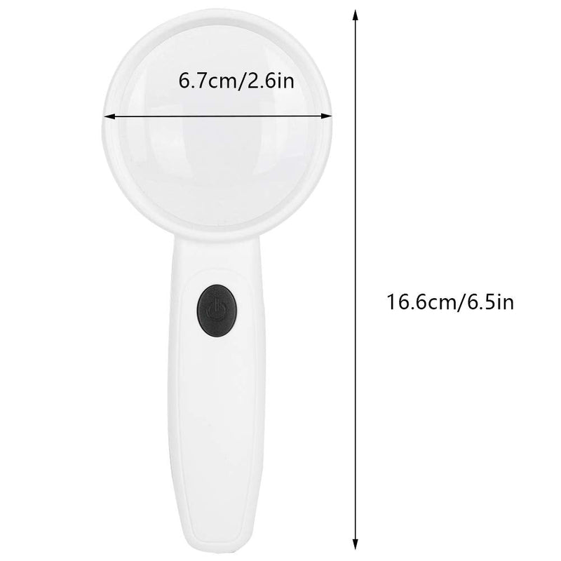 [Australia] - 8X Hand‑Held Magnifier Magnifying Glass with LED Illuminated for Seniors, Macular Degeneration, Reading Hobbyists 