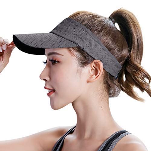 [Australia] - JINTN Women Girls Sun Protection Visor Cap Quick Dry Baseball Cap Adjustable Baseball Hats Running Hat Outdoor Sports Cap Lightweight Breathable Hat Deep Grey 