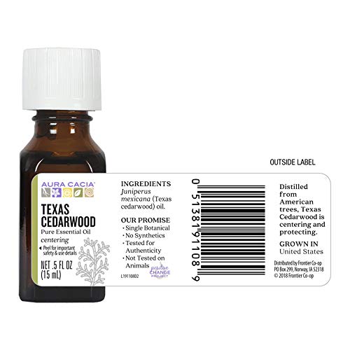 [Australia] - Aura Cacia Pure Texas Cedarwood Essential Oil | 0.5 fl. oz. | Juniperus mexicana 