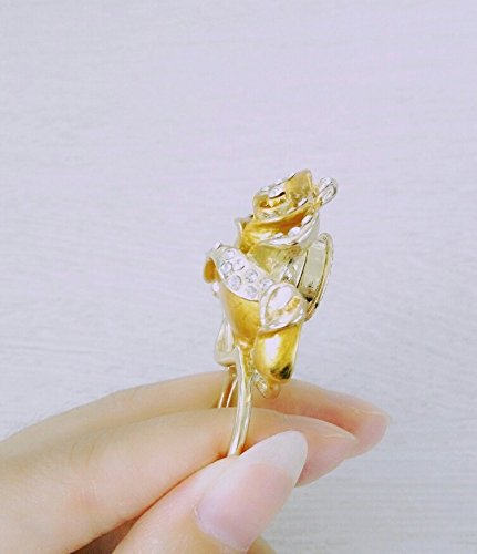 [Australia] - MANZHEN Luxury Gold Plated Enamel Rose Flower Magnetic Eyeglass Holder Clip Brooch Jewelry for Shirt 1 