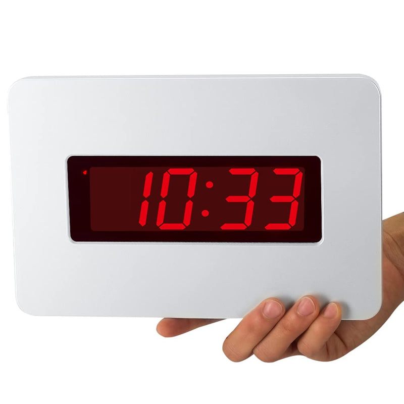 [Australia] - ChaoRong Silent Digital Alarm Clock Wall Clock for Bedrooms Operated by Battery Only, Coming with Back Clip. You Can Place It on Desk Or Wall（White） White 