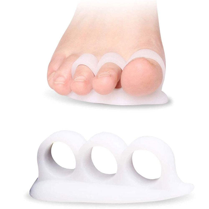 [Australia] - PEDIMEND Silicone Gel Hammer Toe Protectors Straighten Crooked Toes - Toe Separator For Overlapping Toes - For Claw, Mallet & Curl Toes – UNISEX – Foot Care - White (2 PAIR) 
