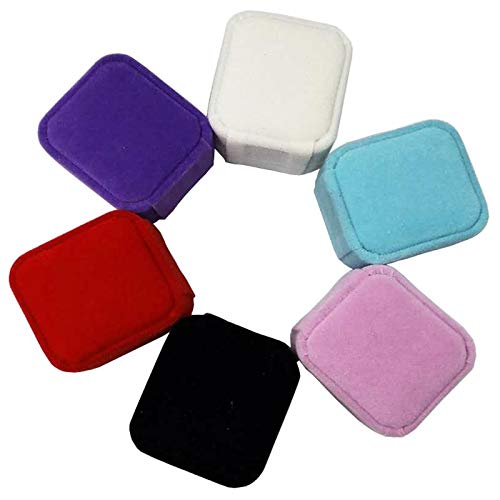 [Australia] - Tianying 6 Pack Velvet Ring Boxes, Earring Ring Jewelry Case, Ring Earrings Gift Container, Ring Storage Jewellry Display 