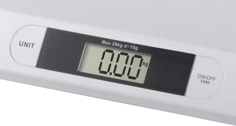 [Australia] - Marco Paul 20kg Electronic Baby Weighing Scales Infant Pet Bathroom Toddler Body Digital Scale for Babies or Small Animals Battery Operated White Multi-Function Baby Scale Monitor Health Growth 