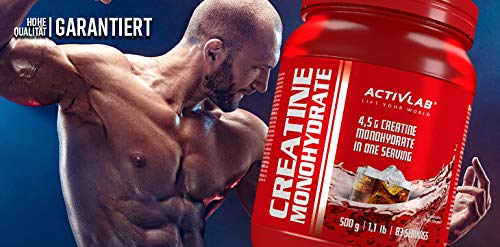 [Australia] - Activlab Creatine Monohydrate - 500g Jar | Optimum Nutrition Pre-Workout 83 Servings | Creatine Powder for Muscle Growth- Cola Flavor 