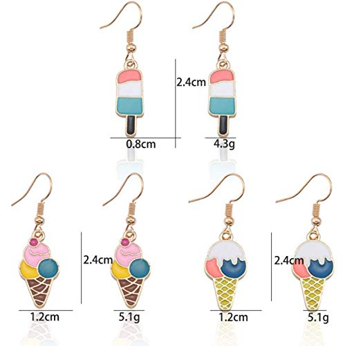 [Australia] - YINLIN Cute Colorful Ice Cream Pendant Necklace Sweet Food Jewelry Popsicle earring 