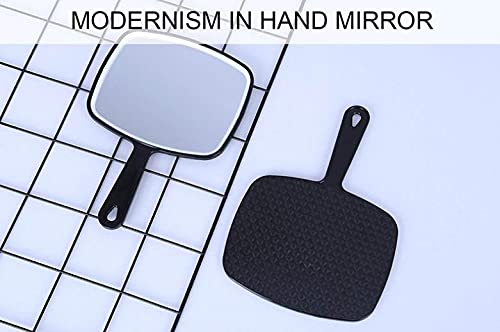 [Australia] - KOMUNJ Hand Held Mirror, Salon Hairdresser Hand Held Mirror, Black Handheld Hairdressing Mirror, Professional Hand Held Mirror Salon Barbers Hairdressers Paddle Mirror 