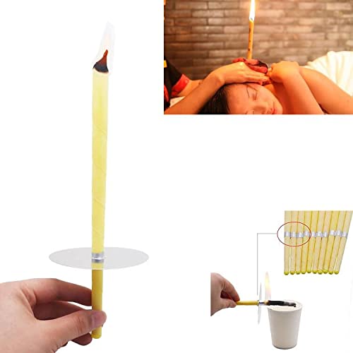 [Australia] - Ear Candles Hopi 10 pcs - Natural Ear Candles Beeswax Candling Cones with 5 Protective Disks (Yellow) Yellow 