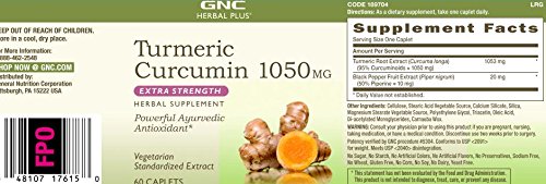 [Australia] - GNC Herbal Plus Turmeric Curcumin 1000mg 60 Servings (Pack of 1) 