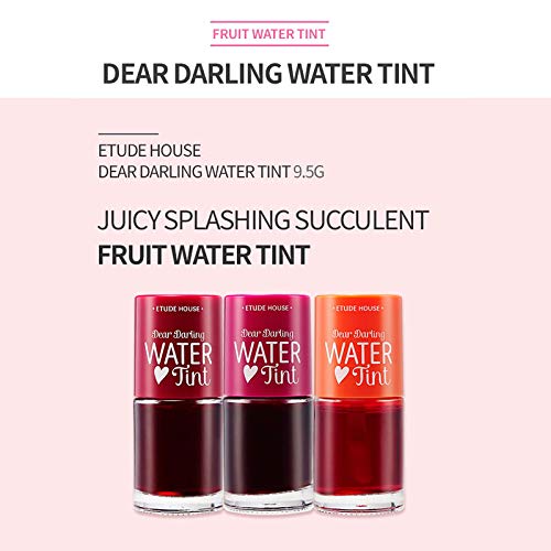 [Australia] - ETUDE HOUSE Dear Darling Water Tint Cherry Ade | Bright Vivid Color Lip Tint with Moisturizing Pomegranate & Grapefruit Extract to Hydrate your Lips 