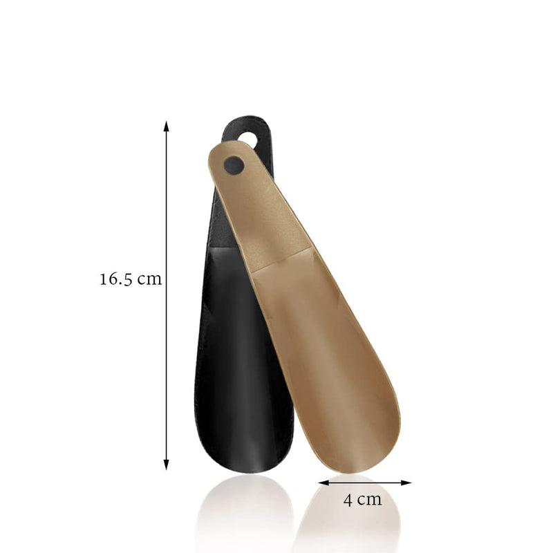 [Australia] - SKYPIA Plastic Shoe Horn 6.5 inch Black Khaki Portable for Travel Use Shoe Helper Small 
