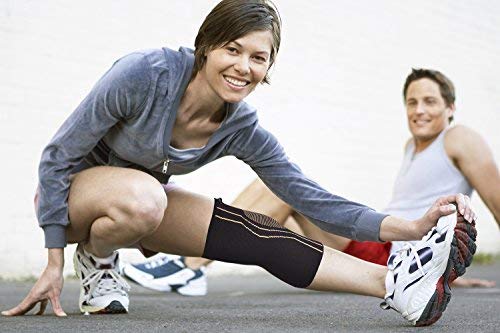 [Australia] - Thx4COPPER Sports Compression Knee Brace for Joint Pain and Arthritis Relief, Improved Circulation Support for Running, Jogging, Workout, Gym-Best Knee Sleeve Style Two Large (Pack of 1) 