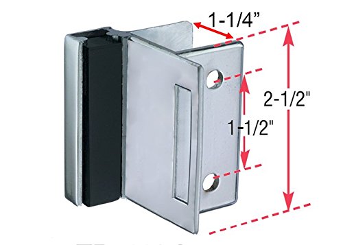 [Australia] - Harris Hardware TP5110-I Strike & Keeper Die Cast Zamac Chrome Plated Square Edge Partition with 1-1/4" Partition Thickness 