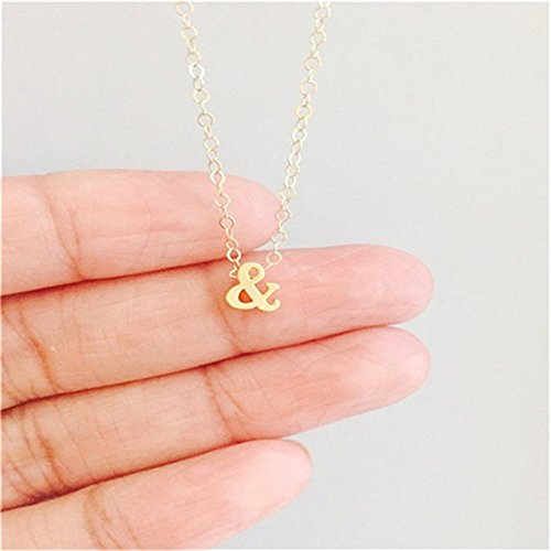 [Australia] - WLLAY Dainty and Symbol Ampersand Necklace Gold Silver Plated 