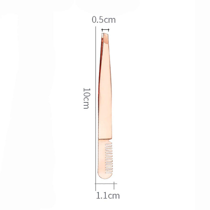 [Australia] - Amaok Eyebrow Tweezer with Comb - Tweezer Slant Tip, Professional Stainless Steel Slant Tip Tweezer - The Best Gold Precision Eyebrow Tweezers 