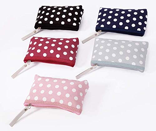 [Australia] - HappyDaily Pack of 5 Fashion Design Muliti-Functional Bag Makeup Bag Cosmetic Pouch Travel Toiletry Carrying Purse (Polka Dot(Pink/Red/Sky Blue/Dark Blue/Black)) Polka Dot(Pink/Red/Sky Blue/Dark Blue/Black) 