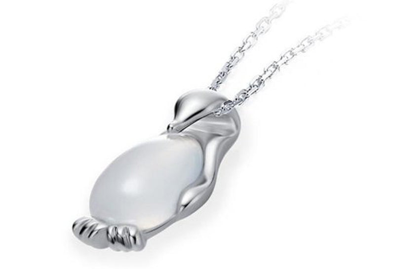 [Australia] - findout Women Penguin Opal Necklace 925 Silver Penguin Opal Pendant Necklace With Curb Chain 18in For Girls Childen(f036) 