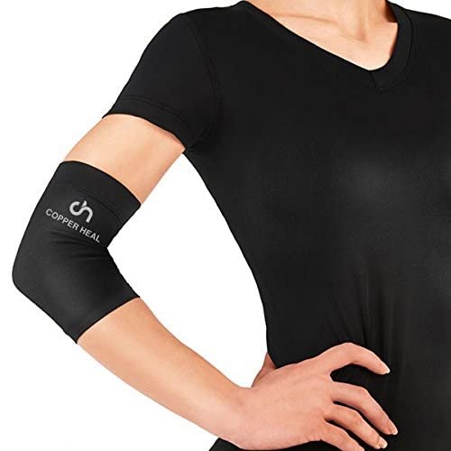 [Australia] - Copper HEAL Elbow Compression Sleeve - Recovery Elbow Brace Guaranteed with Highest Copper Infused Content - Support Stiff Sore Muscles and Joints Tendonitis Arm Tennis Basket Wrap (M) Medium (Pack of 1) 
