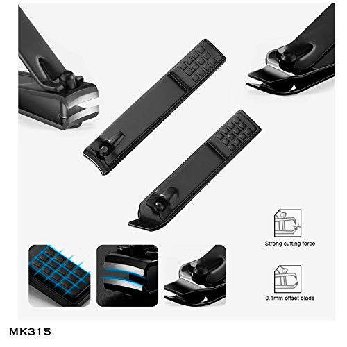 [Australia] - Manicure Pedicure Set | Nail Clippers | Scissors | Tweezers | Ear-pick | Black Stainless steel Men Women Travel Size Nail Grooming Tool Kit Blue 