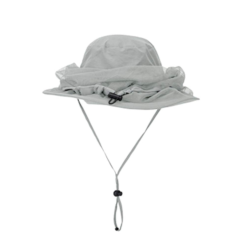 [Australia] - Surblue Mesh Sun Hat Outdoor Fishing Hiking Sun Cap Neck Face Flap Portect Hat UPF50+ Light Gray 