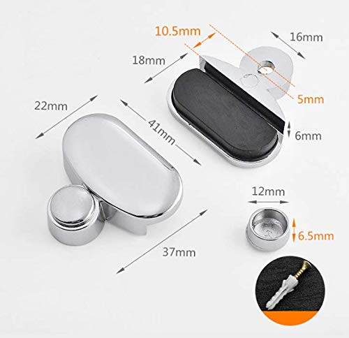 [Australia] - 4 Pcs Oval Silver Zinc Alloy Mirror Holder Clips Unframed Glass Mirror Hanging Kit Loaded Mirror Hanger Clips Mirror Mounting Clips Glass Door Retainer Clips Kit for Wall Bathroom Dresser 