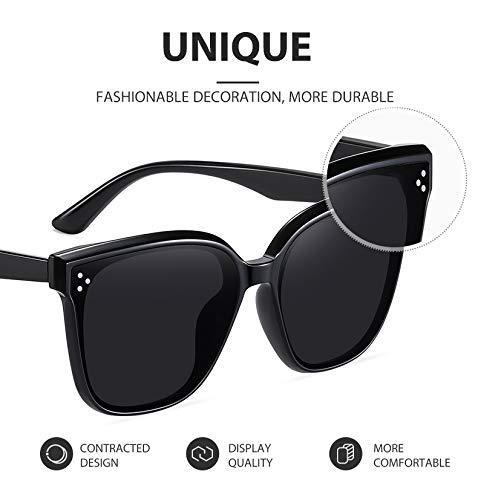 [Australia] - Oversized Sunglasses for Women ，Fashion Retro Lightweight Frame Big lens Ladies Sunglasses ，Women's UV400 Protection Sunglasses 2021 New Black 