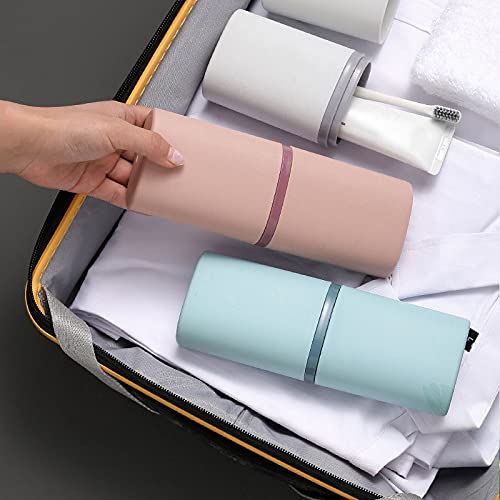 [Australia] - IKAAR Toothbrush Travel Case Portable Toothbrush and Toothpaste Holder Set Waterproof Toothbrush Box Use for Travel Camping School Pack of 2 