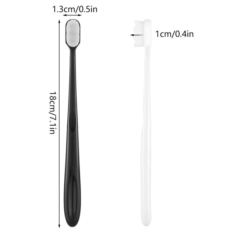 [Australia] - metagio 4 Packs Soft Micro Nano Manual Toothbrush, Soft Bristled Adult Toothbrush Micro-Nano Manual Toothbrush with 20000 Bristles for Fragile Gums Adult and Children(Black+White) 
