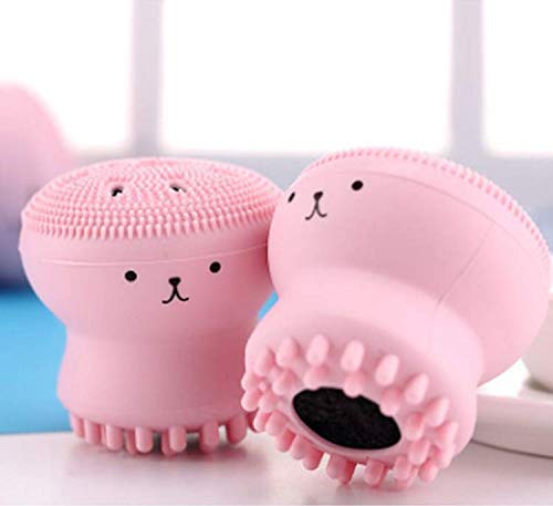 [Australia] - OctoCleanser Octopus Silicon Brush - All in One Deep Pore Cleansing Sponge & Brush, For Exfoliating, Massage, Cleansing Soft Brush (Pink) Pink 