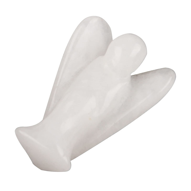 [Australia] - QOPAHI Healing Crystal Angels Lucky Charms Reiki Gifts Spiritual Gifts Pocket Angel Healing Crystals for Women Angel Ornaments for Home Office Bedroom（White） White 