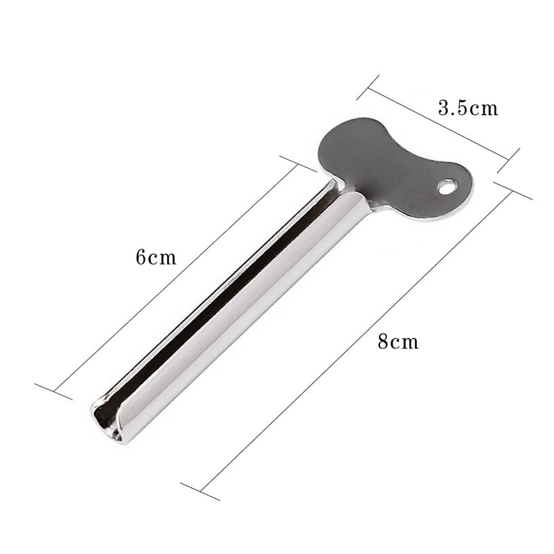 [Australia] - 4 Pcs Metal Tube Toothpaste Squeezer Key Stainless Steel Toothpaste Tube Silver Key Dispenser Tube Squeezer Roller for Toothpaste Cosmetic Oil Cream Paint Squeezer 