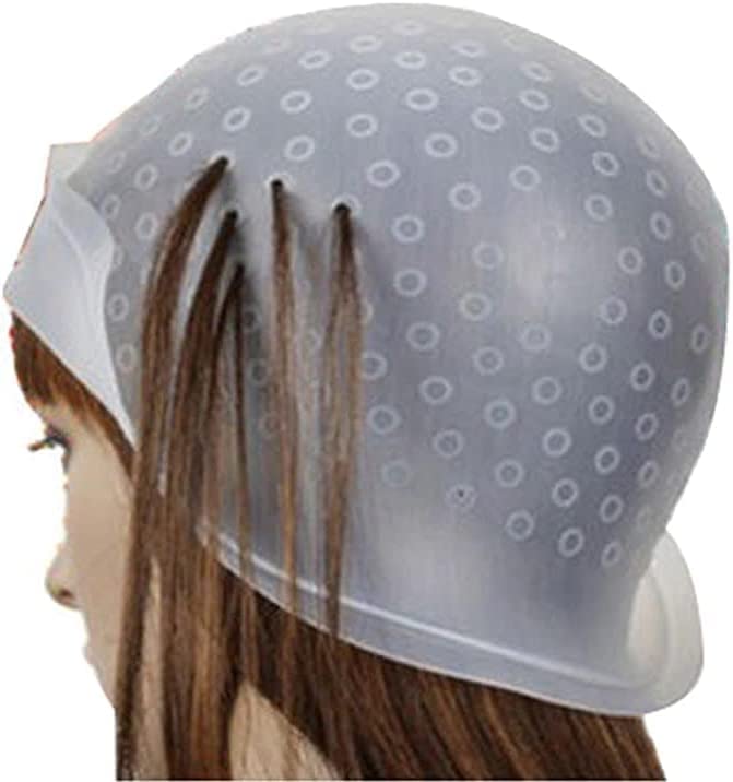 [Australia] - Yusglvia Hair Coloring Hat (Holes Pre-punched), Silicone Hair Highlighting Cap, For Hair Dyeing DIY Salon, with Hair Hook 