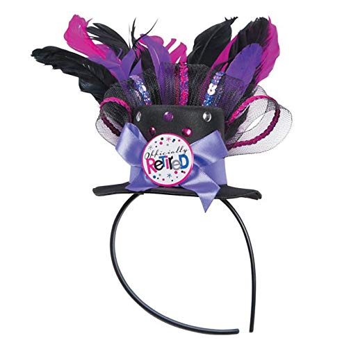 [Australia] - Amscan 396535 Officially Retired Fun-Filled Retirement Fascinator Headband, 12" x 4.7" 