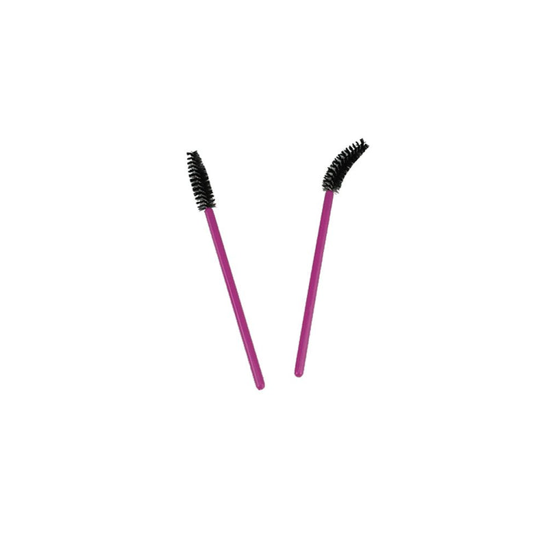 [Australia] - Yueton Pack of 100 Disposable Eyelash Brushes Wands Mascara Applicator (Hot Pink+Black) 