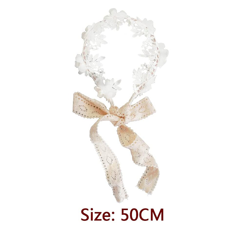 [Australia] - 2 Pcs Lace Headband Wedding Hair Accessories Flower Girl Headpiece for Wedding Women Bridesmaid Bridal 