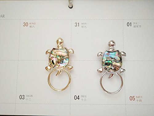 [Australia] - MANZHEN Gold Sea Turtle Natural Abalone Shell Magnet Clip Magnetic Eyeglass Holder Brooch Jewelry Silver-Turtle family 