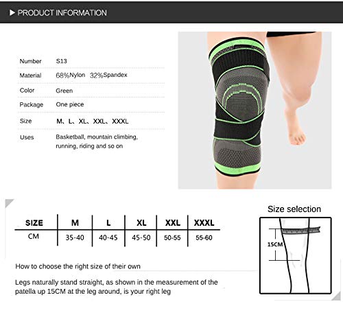 [Australia] - Knee Sleeve, Knee Pads Compression Fit Support -for Joint Pain and Arthritis Relief, Improved Circulation Compression - Wear Anywhere - Single (Green, XL) Green 