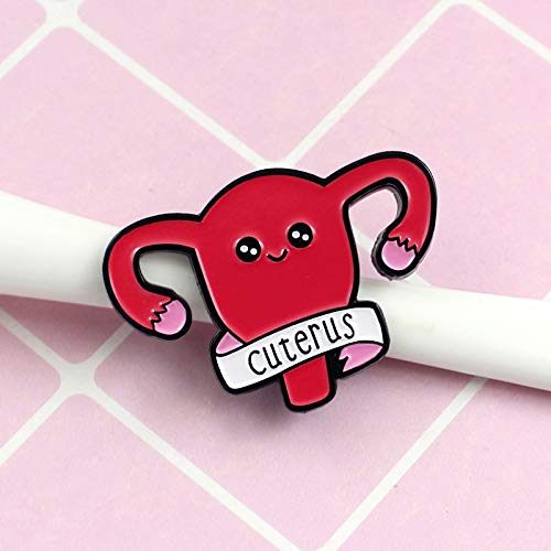 [Australia] - RUIZHEN Uterus Ovary Pin Feminist Medical Symbol Female Organ Gynecologist Nurse Gift Jewelry Brooch Pins red & pink 