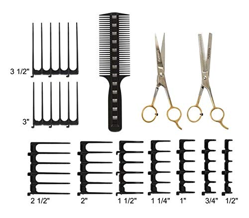 [Australia] - CombPal Jumbo Hair Cutting Kit with Scissors (Value-Pack Black) Value-Pack Black 