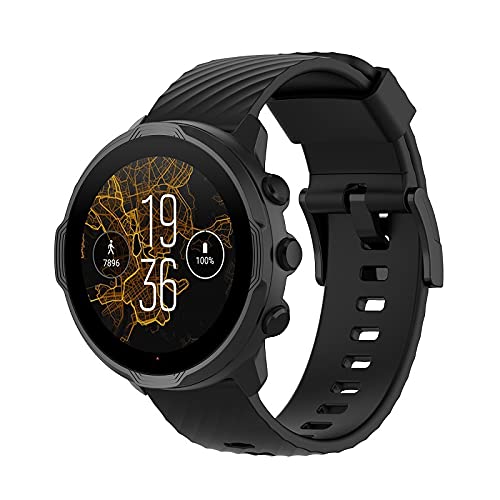 [Australia] - Meiruo Replacement Band for Suunto7/Suunto 9/suunto 9 baro/Suunto Spartan Sport/Fossil Men's Nate Stainless Steel Hybrid Black 