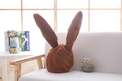 [Australia] - BOBILIKE Plush Fun Bunny Ears Hood Women Costume Hats Christmas Gift Warm Soft and Cozy Brown 