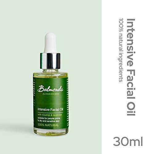 [Australia] - Balmonds Intensive Facial Oil 30 ml - 100% Natural Oil with Rosehip and Vitamin E - Hydrating, Nourishing & Moisturising Oil Serum 