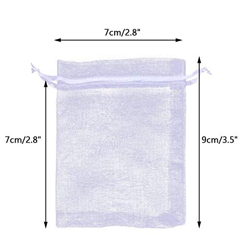 [Australia] - 100 PCS Organza Gift Bags Wedding Jewelry Pouches 7 cm * 9 cm Perfect for Wedding, Christmas, Birthday, Anniversary 7 x 9CM - 100PCS White 