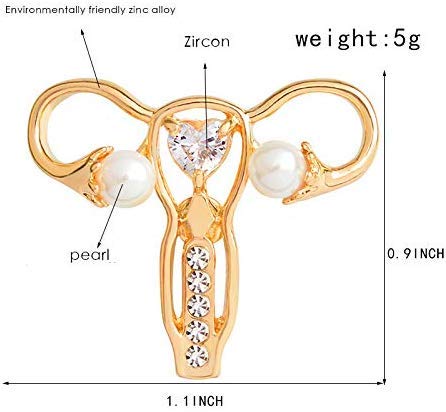 [Australia] - RTY 3 Pics Personality Human Body Organ Uterus Rhinestones Brooch Pin Doctor Nurse Clothing Jacket Jewery Gift 