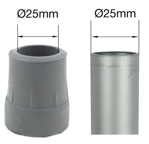 [Australia] - Qty: 10x 25mm 1" Heavy Duty Rubber Ferrules For Walking Frames - Grey - By Lifeswonderful® 