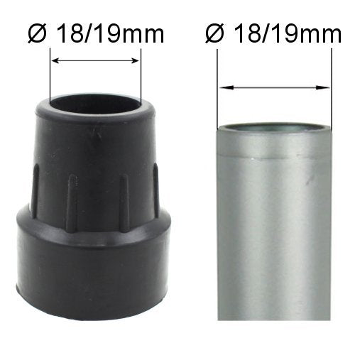 [Australia] - Qty: 4x 18/19mm 3/4" Rubber Ferrules For Walking Sticks - Black - By Lifeswonderful® 
