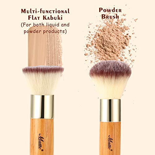 [Australia] - Matto Bamboo Makeup Brush Set Face Kabuki 2 Pieces - Foundation and Powder Makeup Brushes for Mineral BB Cream 