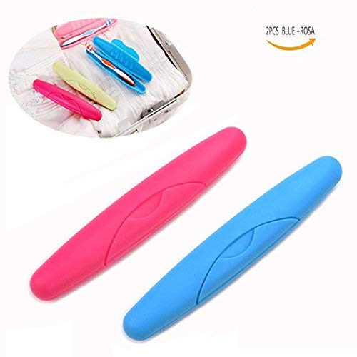 [Australia] - Cisixin 2 Pack Portable Travel Hiking Camping Toothbrush Case Packing Antibacterial Holder Case with Lid (Blue and Rose) 