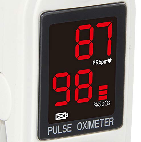 [Australia] - Concord Basics White Fingertip Pulse Oximeter Blood Oxygen Saturation Monitor with Carrying Case, Batteries, Silicone Cover and Lanyard 